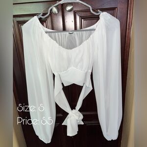 White Fancy Crop Top